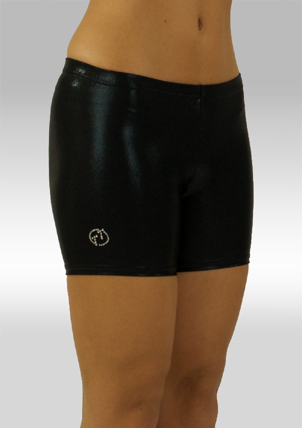 Legging short Black Wetlook W756zw